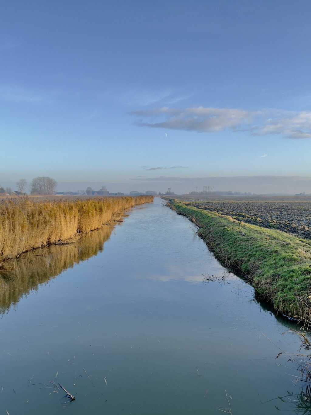 Het rasquerdermaar richting Onderdendam in de winter.